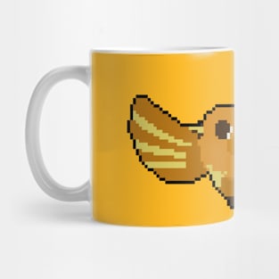 Feathered Finesse: Pixelated Bird Illustration for Stylish Apparel Mug